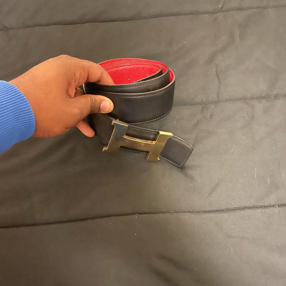 Hermes - Herms Black and Red Reversible Belt